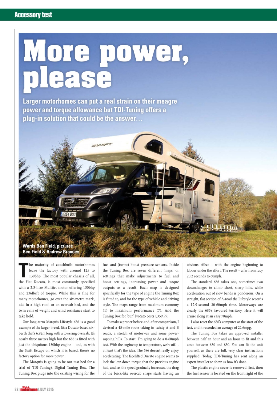 What Motorhome magazine Preview Pages