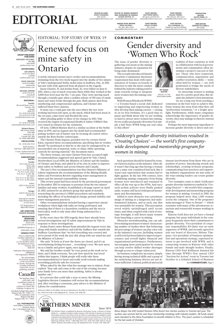 The Northern Miner Preview Pages