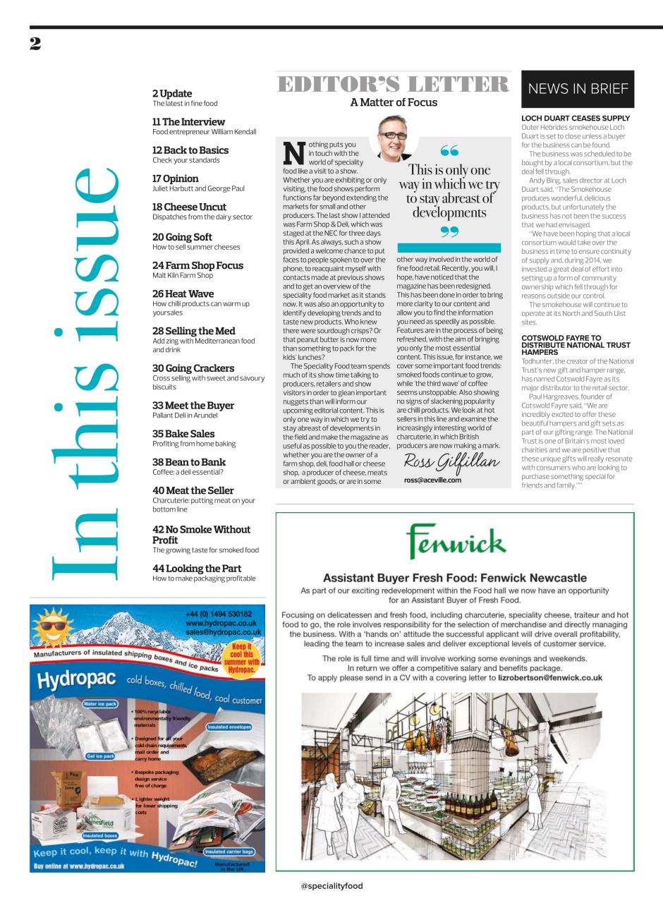 Speciality Food Preview Pages