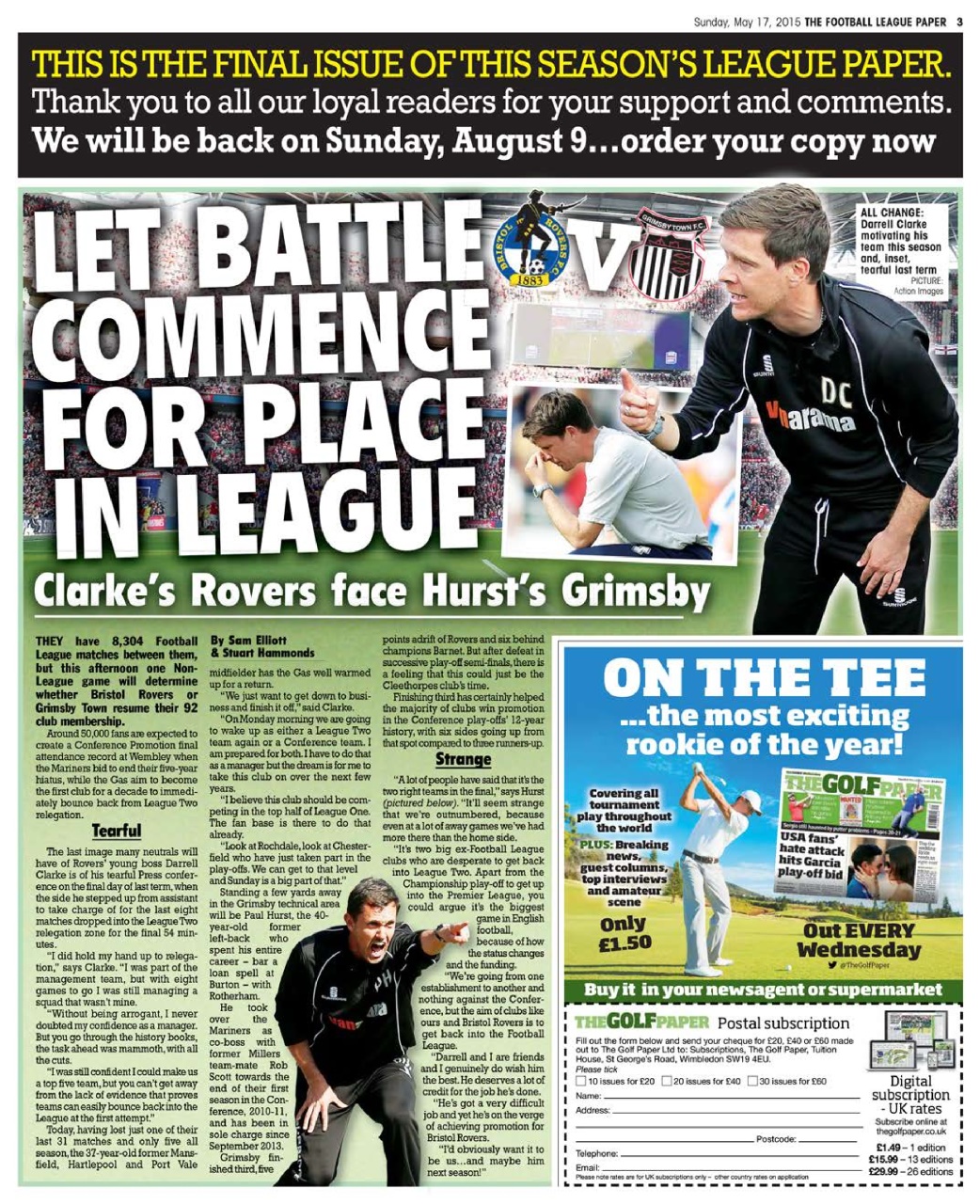 The Football League Paper Preview Pages