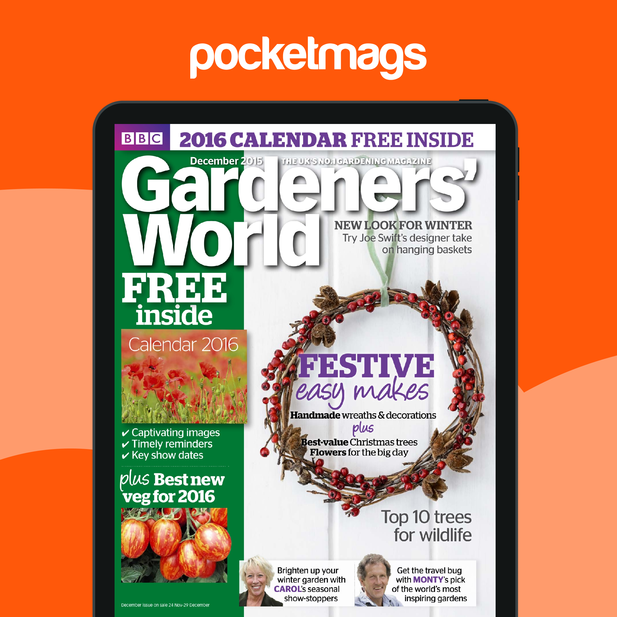 BBC Gardeners' World Magazine - December 2015 Back Issue, image size:2160x2160