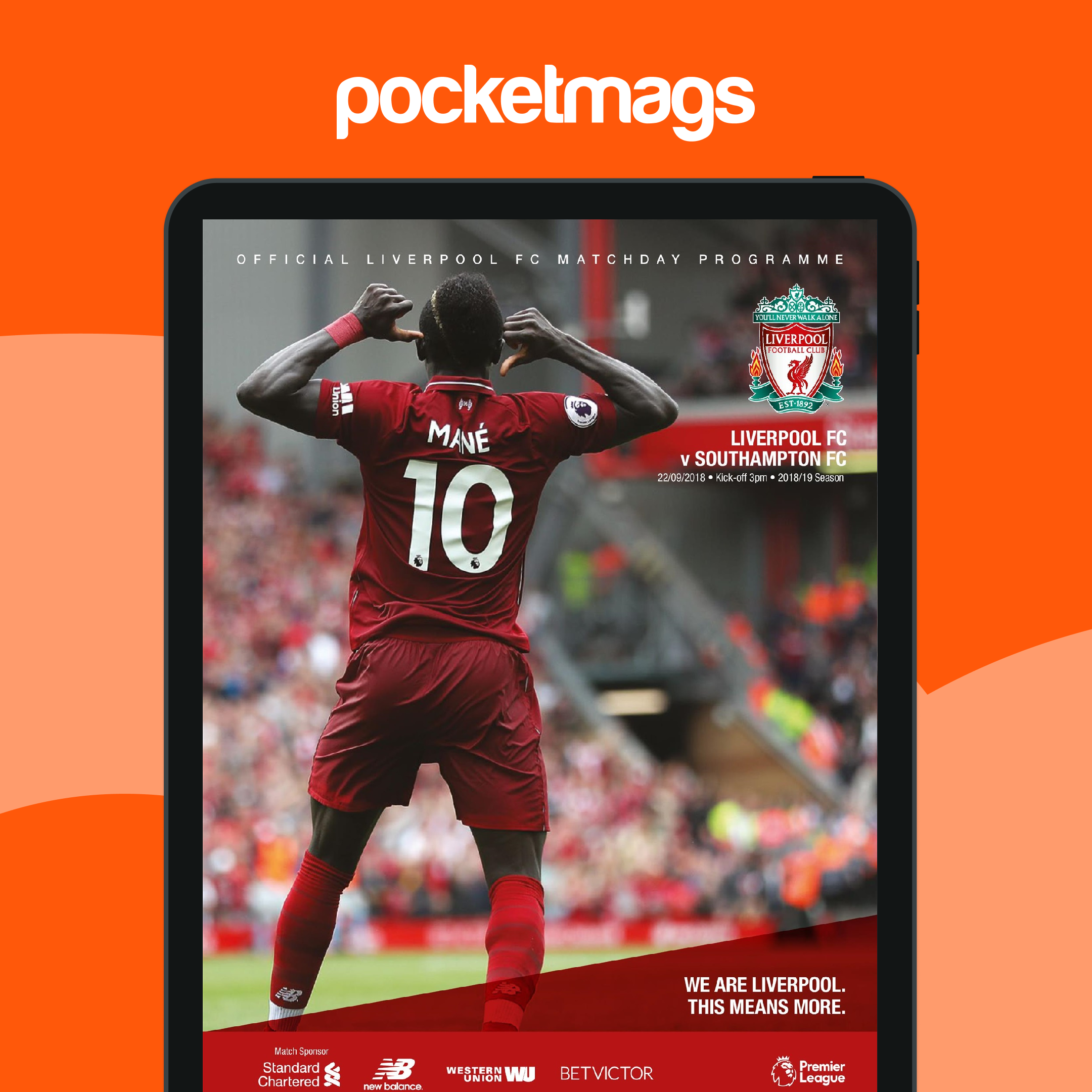 Liverpool FC Programmes vs Southampton 18/19 Back Issue