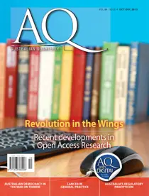 AQ: Australian Quarterly 84.4 
                issue AQ: Australian Quarterly 84.4