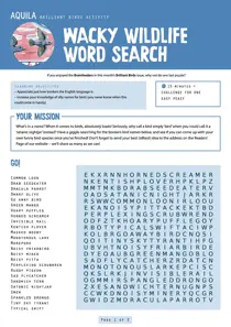  Wacky Wildlife Wordsearch  
                issue  Wacky Wildlife Wordsearch 
