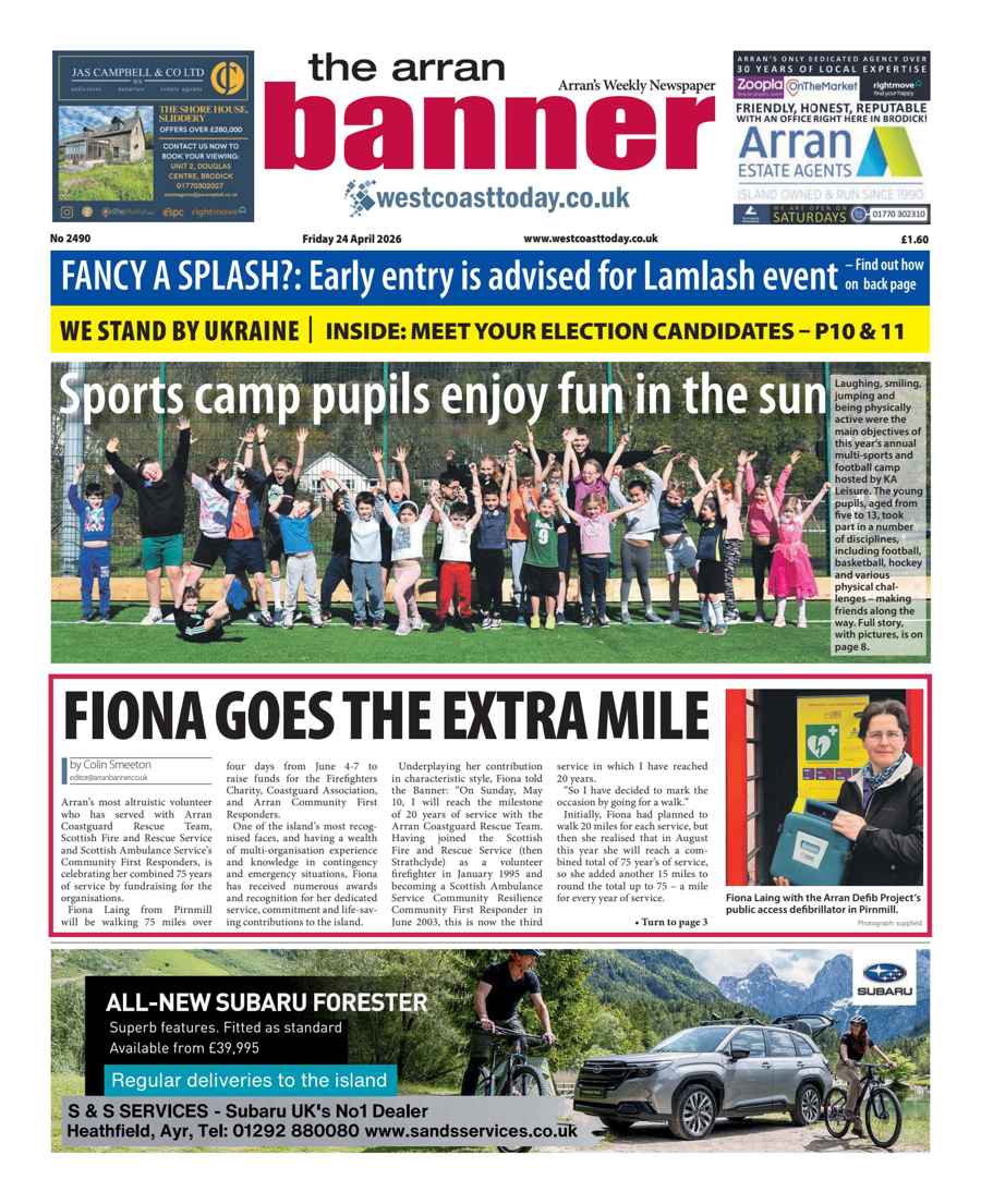 Arran Banner issue Friday, April 24, 2026