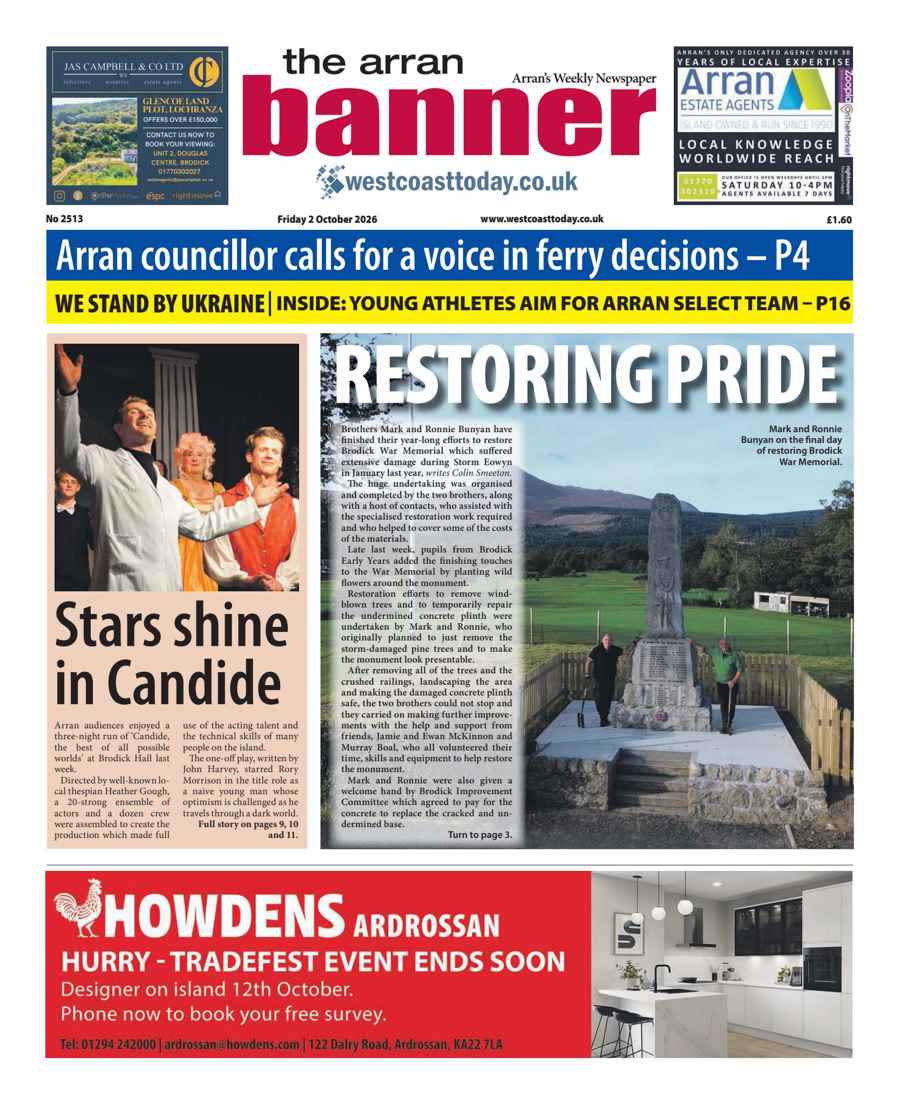 Arran Banner issue Friday, October 02, 2026