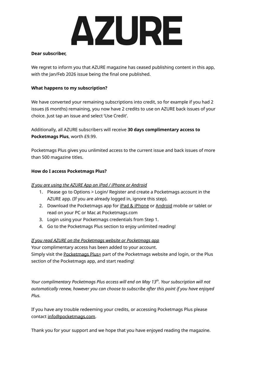 AZURE issue Important Notice