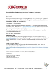 Creative Scrapbooker 
                issue Important Notice