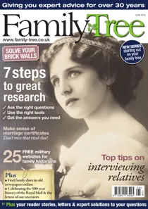 Family Tree June 2016 
                issue Family Tree June 2016