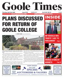 Goole Times 
                issue April 2nd 2026