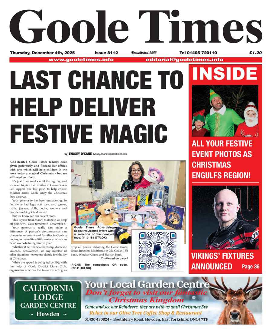 Goole Times issue December 4th 2025