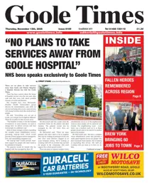 Goole Times 
                issue November 13th 2025