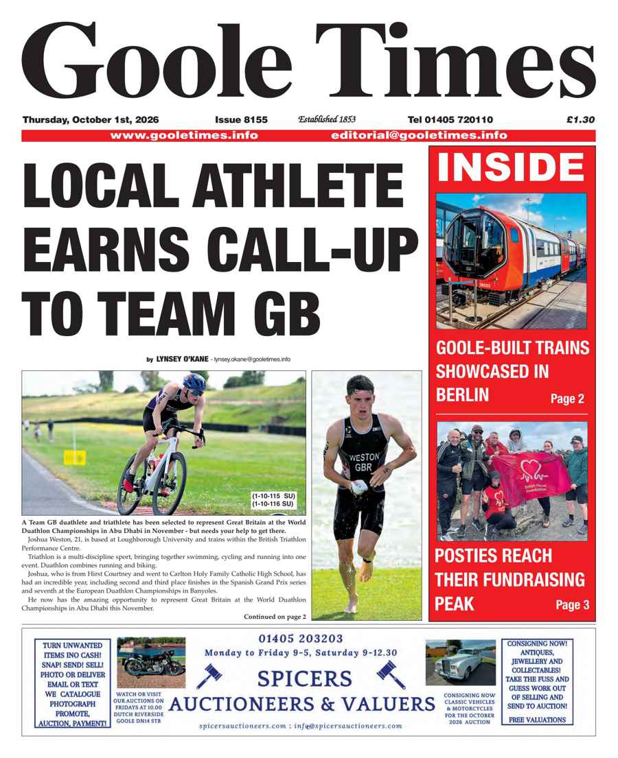Goole Times issue October 1st 2026