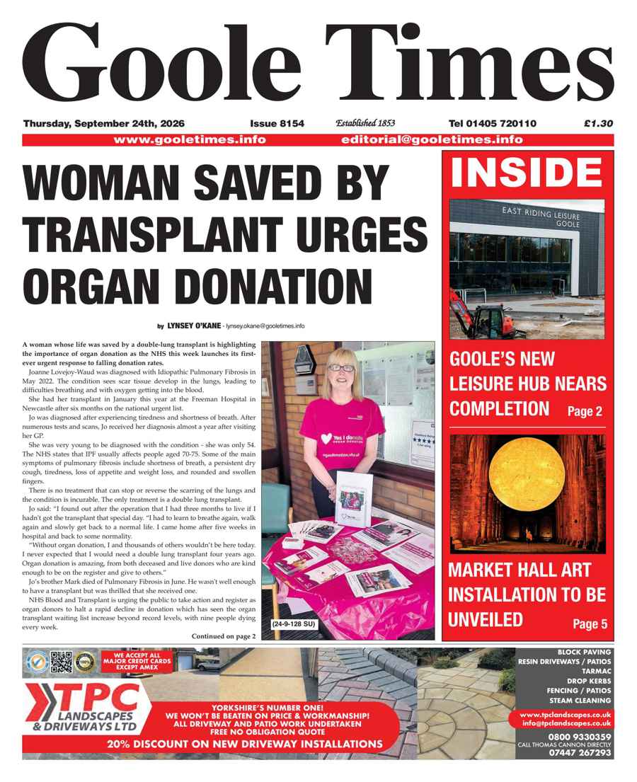 Goole Times issue September 24th 2026