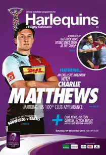 Harlequins v Rugby Calvisano 
                issue Harlequins v Rugby Calvisano
