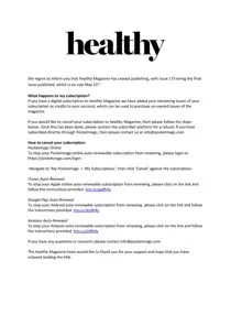 Healthy Magazine Closure Notice