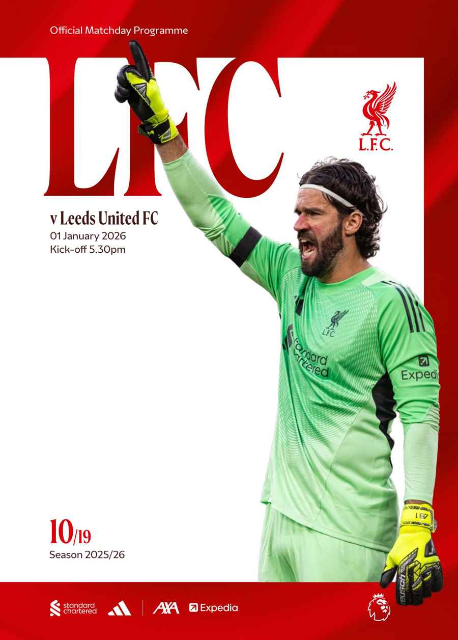 Liverpool FC Programmes issue vs Leeds United 25/26