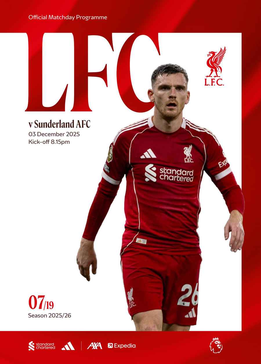 Liverpool FC Programmes issue vs Sunderland 25/26