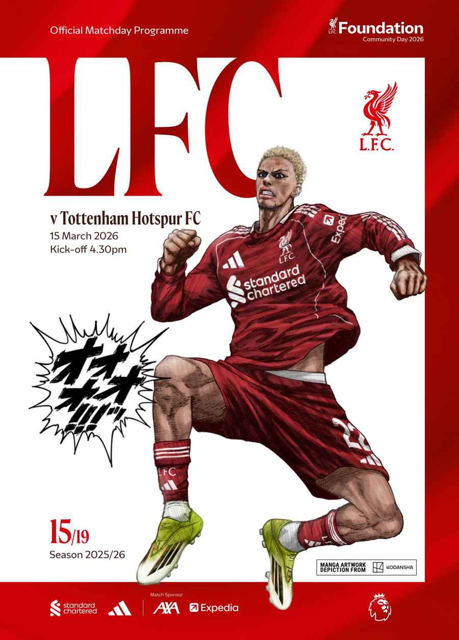 Liverpool FC Programmes issue vs Tottenham Hotspur 25/26