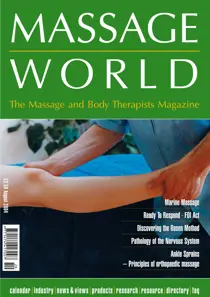 Massage World Aug 2004 
                issue Massage World Aug 2004