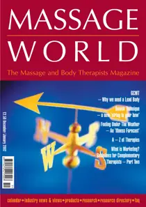 Massage World Dec–Jan 2002 
                issue Massage World Dec–Jan 2002