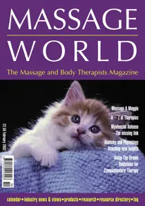 Massage World Feb 2002 
                issue Massage World Feb 2002