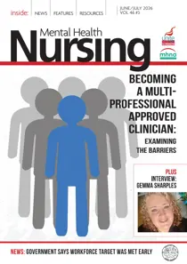 Mental Health Nursing 
                issue June/July 2026