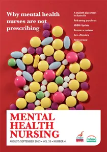 Mental Health Nursing August-September 2013 
                issue Mental Health Nursing August-September 2013