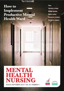 Mental Health Nursing AugustSeptember 2014 
                issue Mental Health Nursing AugustSeptember 2014