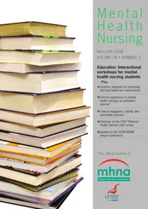 Mental Health Nursing MayJune 2008 
                issue Mental Health Nursing MayJune 2008