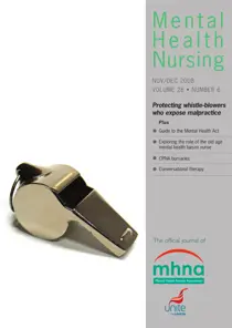 Mental Health Nursing NovemberDecember 2008 
                issue Mental Health Nursing NovemberDecember 2008
