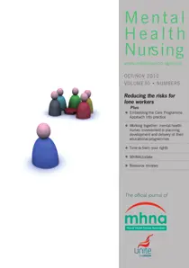 Mental Health Nursing OctoberNovember 2010 
                issue Mental Health Nursing OctoberNovember 2010