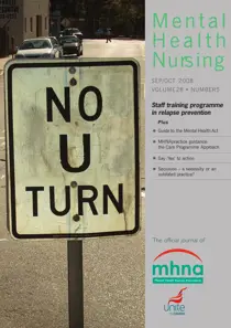 Mental Health Nursing SeptemberOctober 2008 
                issue Mental Health Nursing SeptemberOctober 2008
