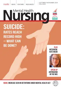 Mental Health Nursing 
                issue October/November 2024