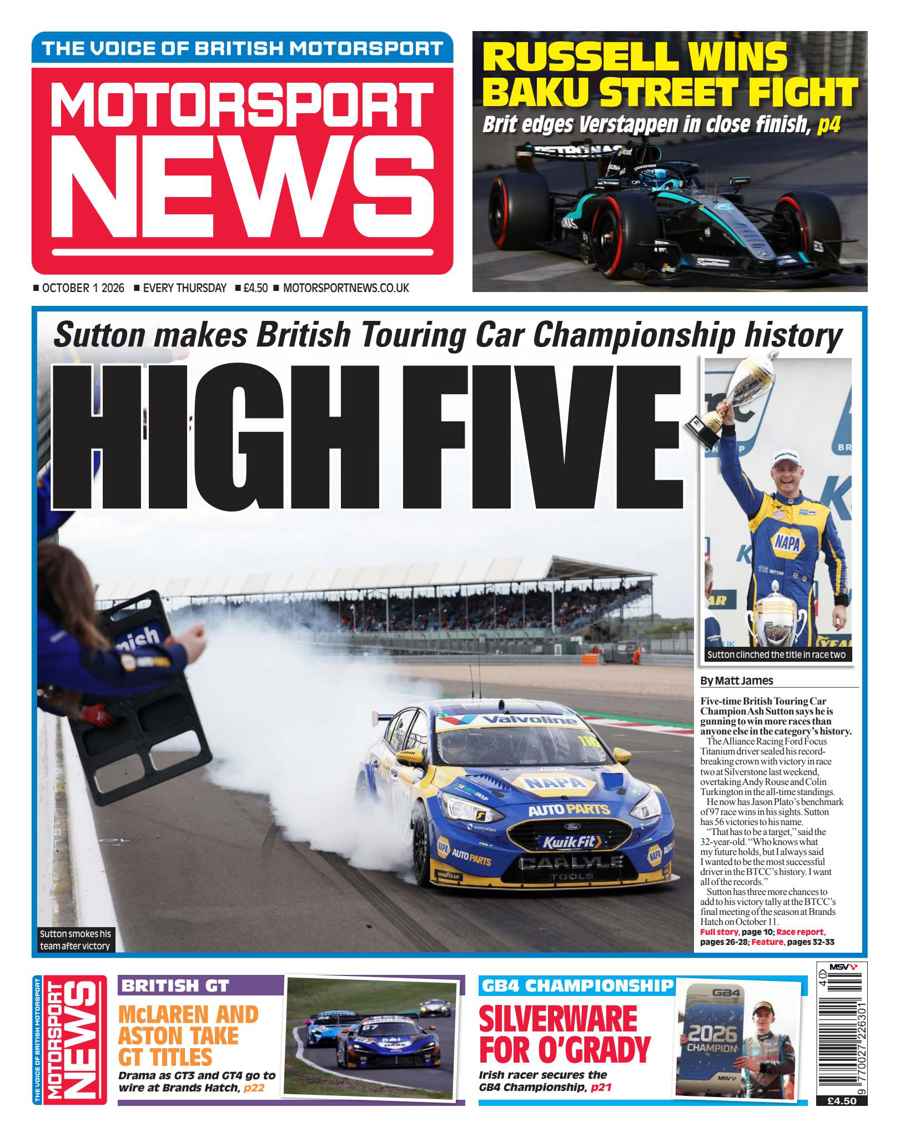 Motorsport News issue 1st October 2026