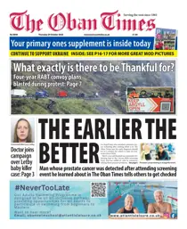 The Oban Times & Lochaber Times issue Thursday, October 29, 2026