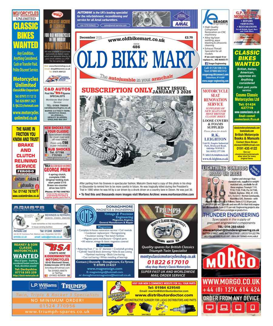 Old Bike Mart issue December 2025