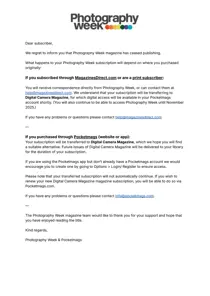 Photography Week 
                issue Photography Week