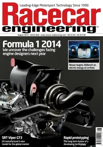 Racecar Engineering August 2013 
                issue Racecar Engineering August 2013