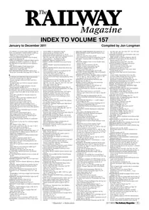 Index to volume 157 (2011) 
                issue Index to volume 157 (2011)