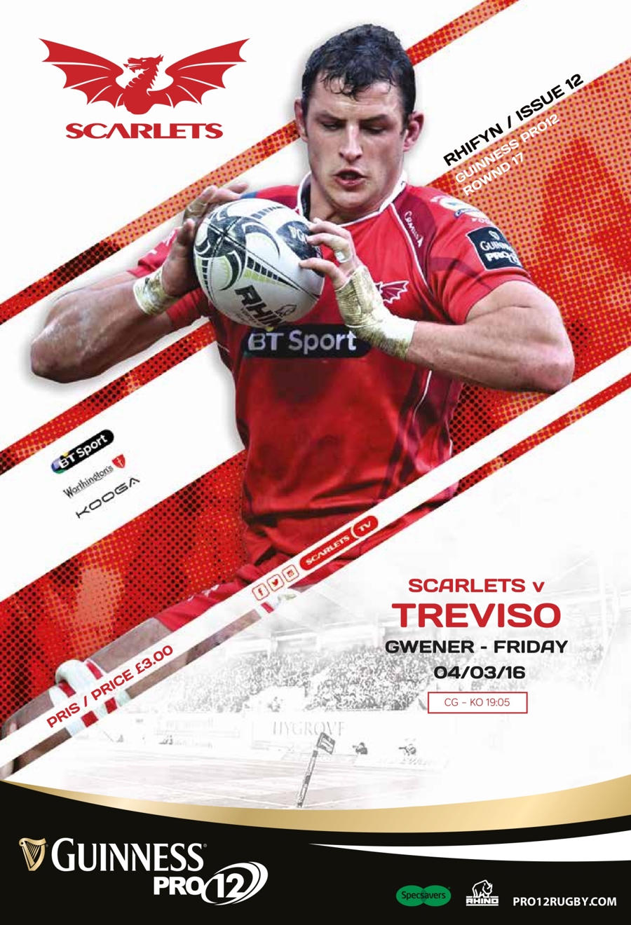 Scarlets Matchday Programme issue Benetton Treviso