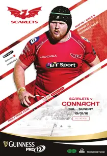 Scarlets Matchday Programme Connacht Jan16