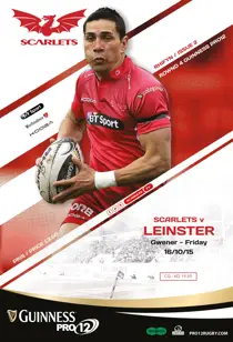 Scarlets Matchday Programme Leinster Oct15