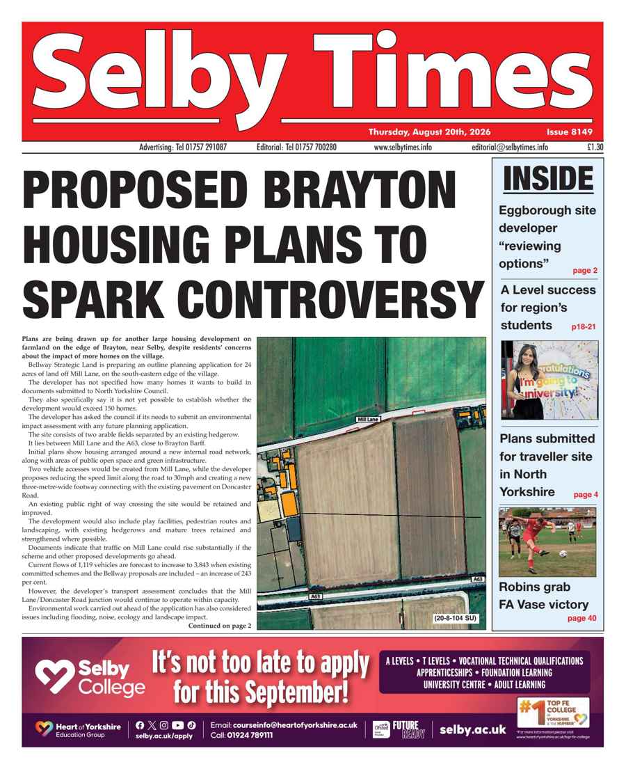 Selby Times issue August 20th 2026