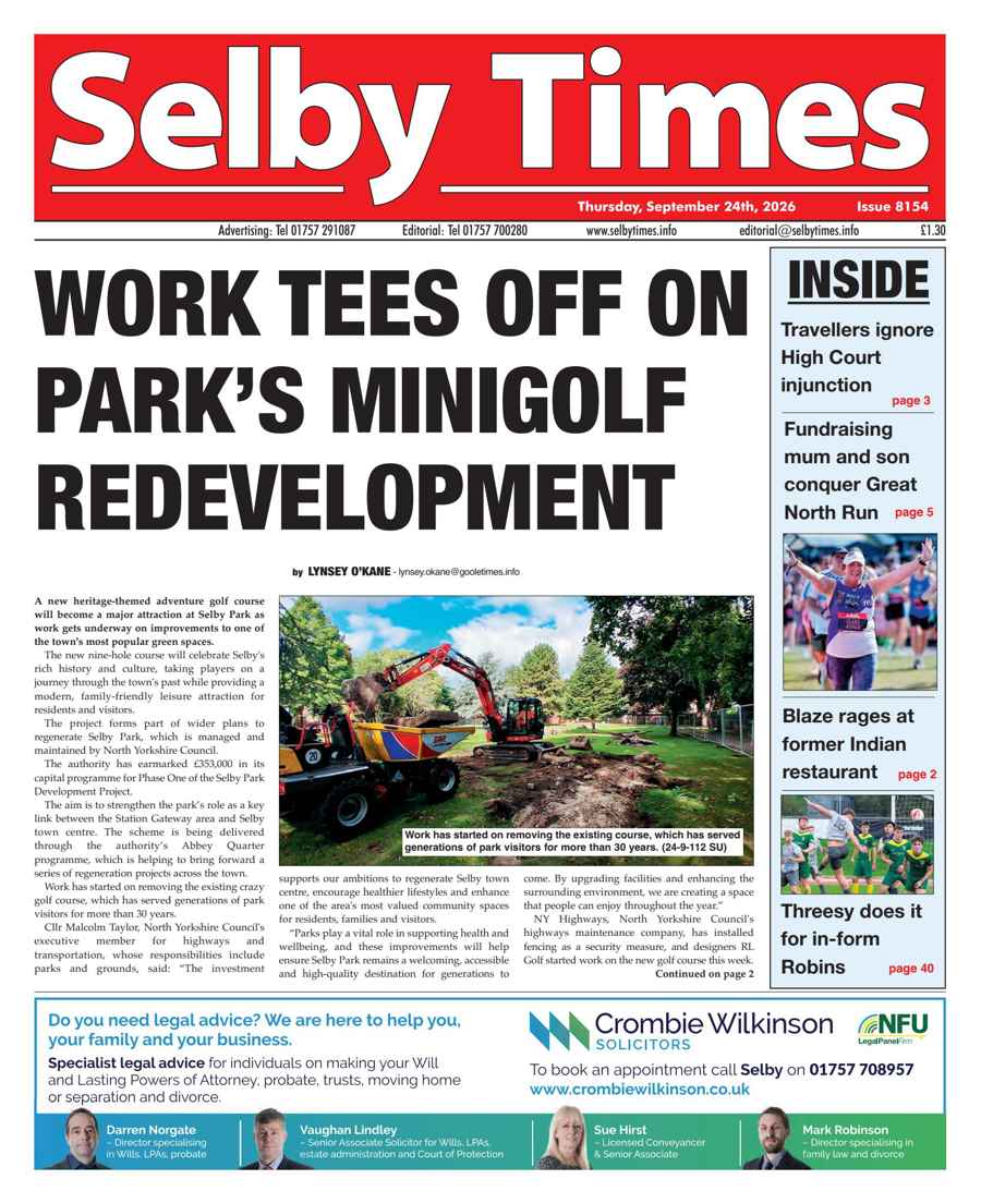 Selby Times issue September 24th 2026