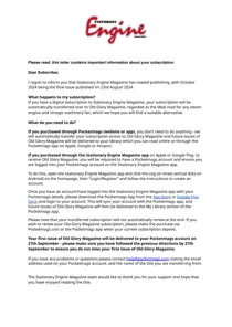 Stationary Engine 
                issue Stationary Engine