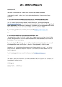 Style at Home issue Important Notice