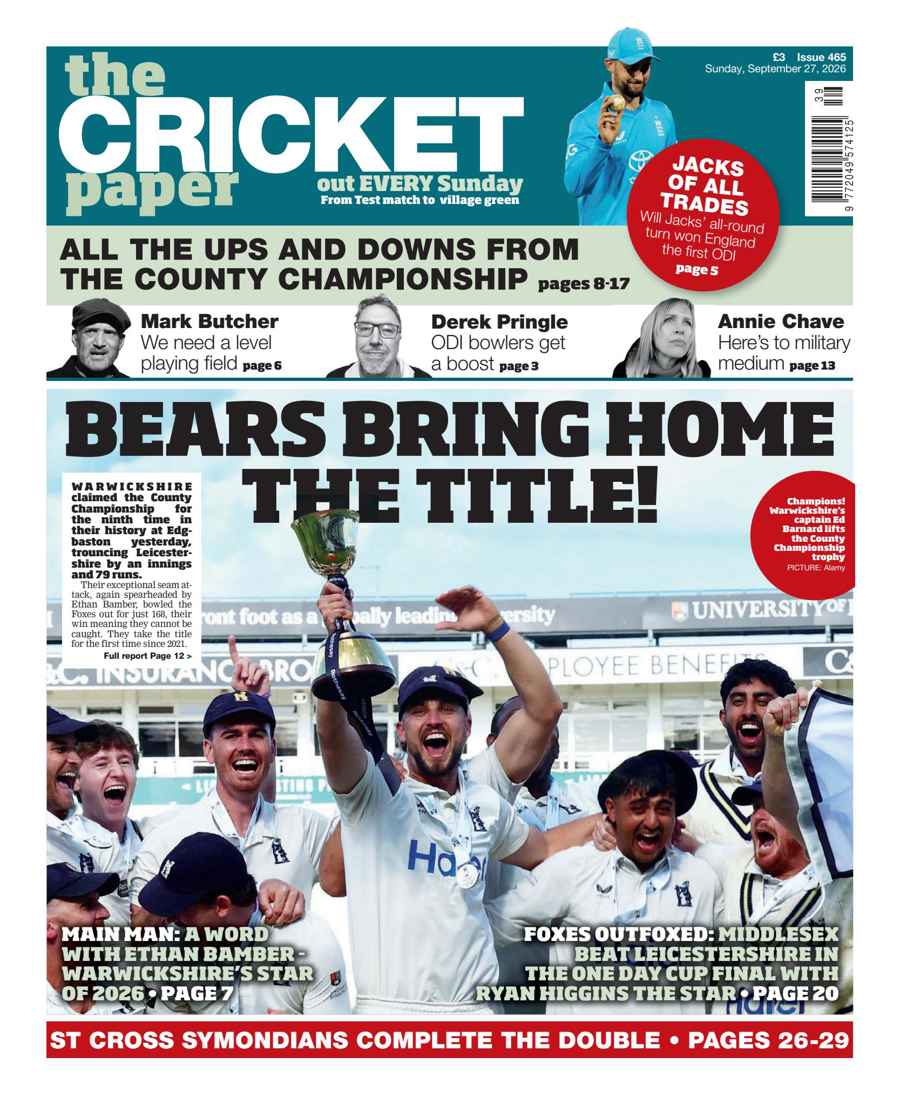 The Cricket Paper issue 27th September 2026