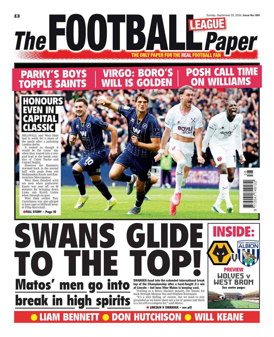 The Football League Paper issue 20th September 2026