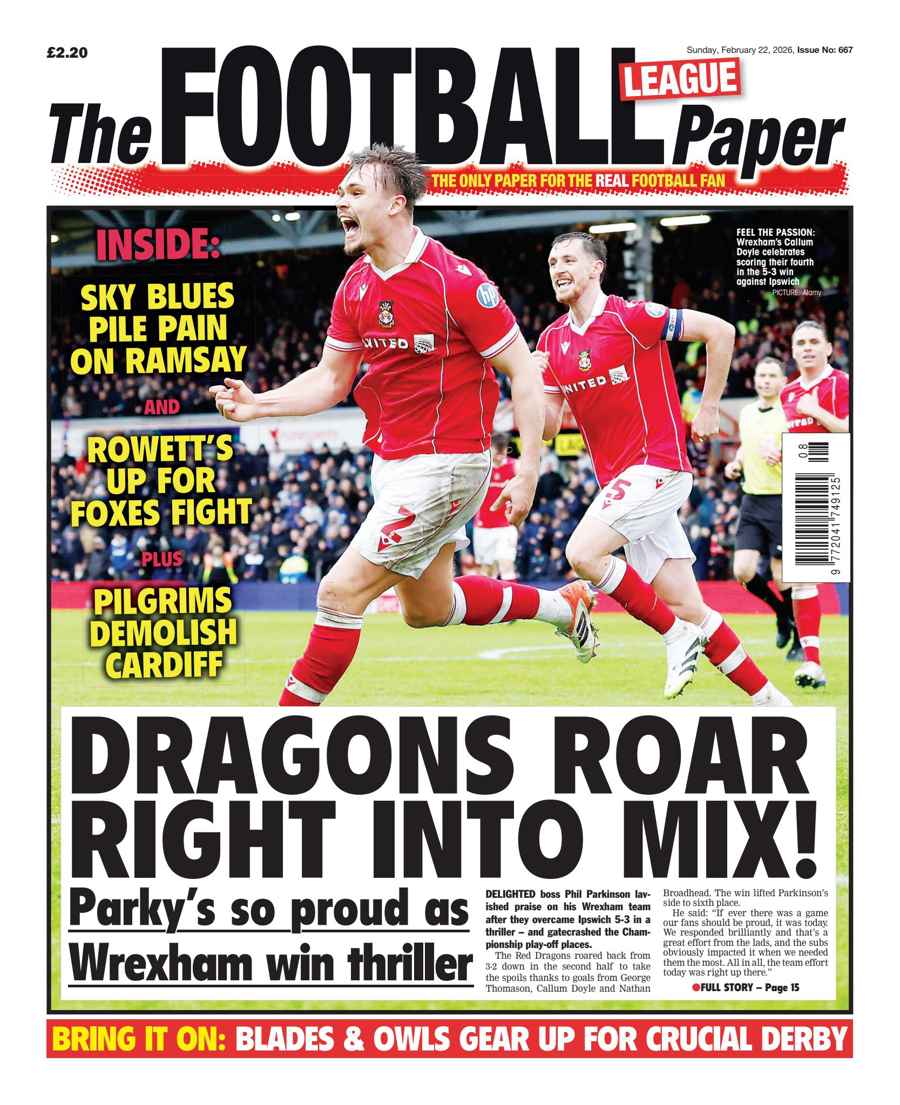 The Football League Paper issue 22nd February 2026